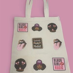 👑 Custom Black Girl Magic Patchwork Tote Bag - Boutique Piece